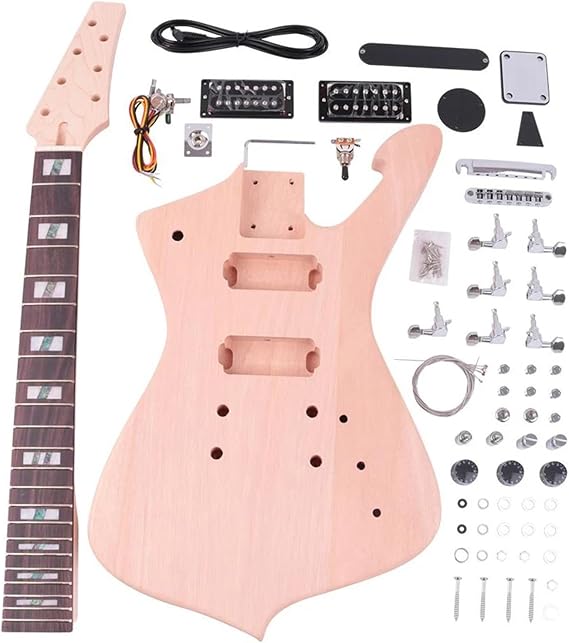 Wood Guitar Body 7 Strings Diy Electric Guitar Kits Set Mahogany Body Maple Neck Rosewood Fingerboard With All Hardware