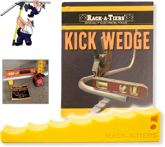 Rack-A-Tiers Kick Wedge - Conduit Kick Leveler, Perfect 90 Degree Kicks, Electrician Conduit Tool (57090)