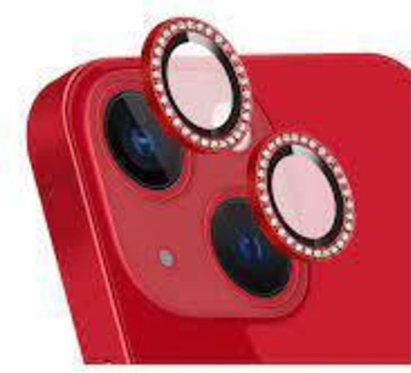 bbtech Iphone 13-13 Mini Taşlı Lens Koruma Kırmızı;Kırmızı
