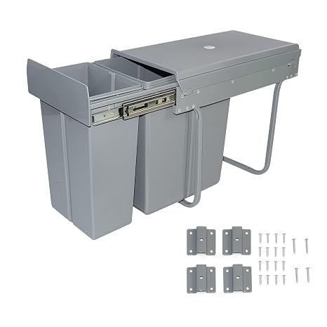 Pull Out Trash Can Under Cabinet Under Sink 30L Double Sliding Trash Can