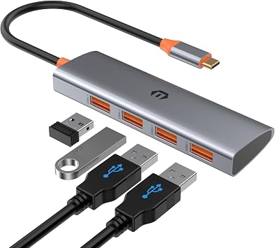 4-in-1 USB C Multifunctional Hub Docking Station Compatible for Laptops and iPad Pro, with 4 USB 3.1 Ports,High-Speed Transmission, and Twice The Speed of USB 3.0