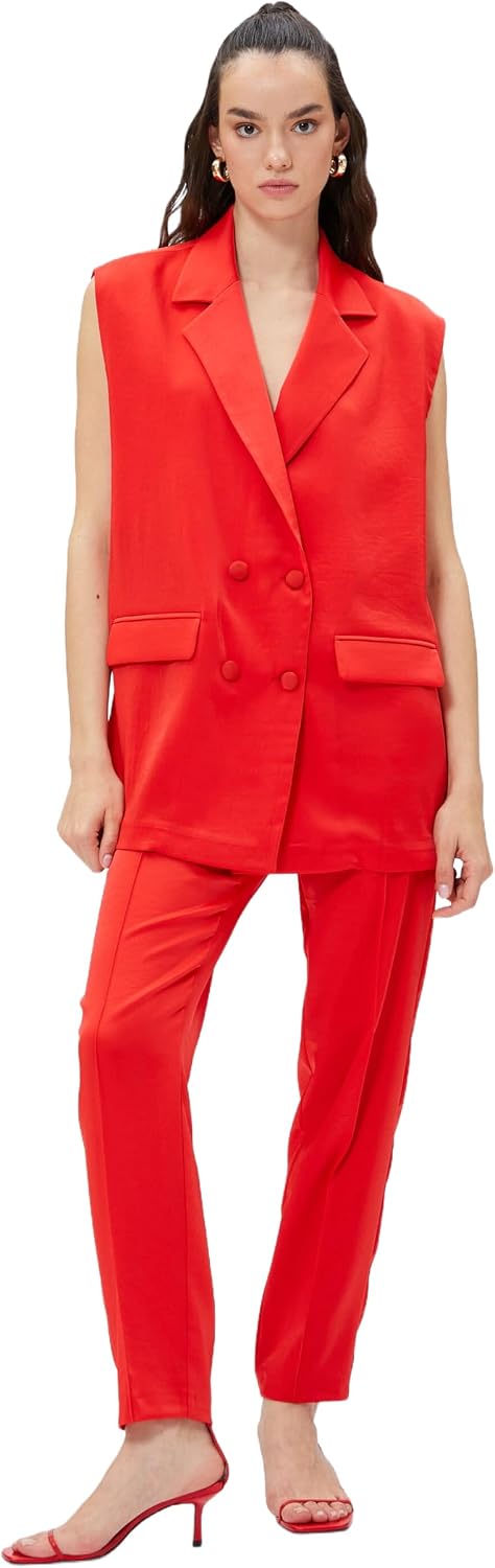 Side Zipper Straight Leg Ribbed Trousers