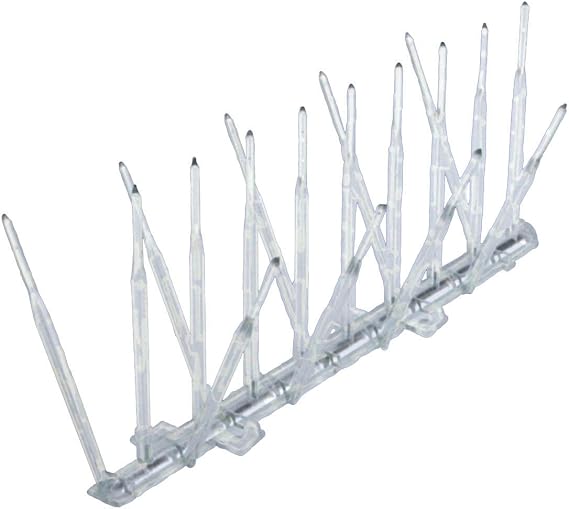Bird B Gone Plastic Bird Spikes, 5" Wide, 6-feet, Clear, BBG2000
