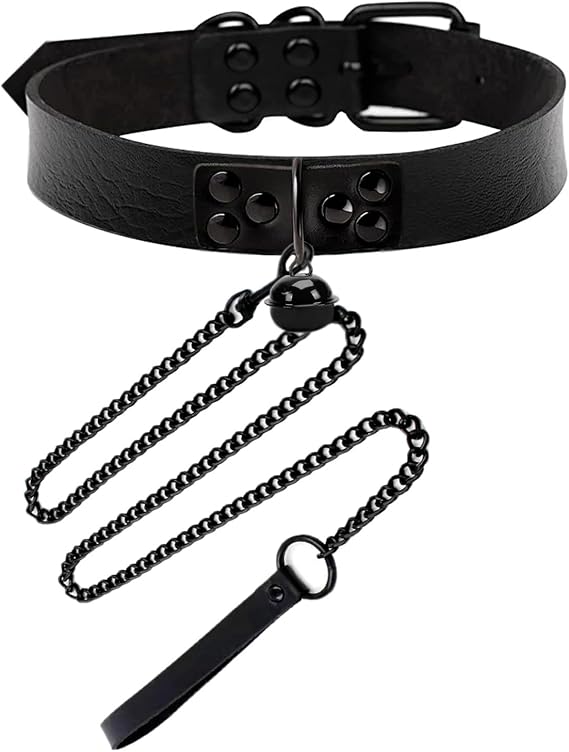 Women's Gothic Bell Black Choker Necklace, Body Chain for Halloween Cosplay