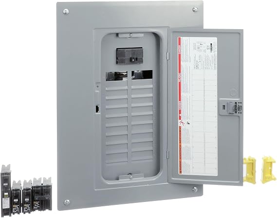 Square D - HOM2040M100PC1AVP Homeline 100-Amp 20-Space 40-Circuit Indoor Main Plug-On Neutral Breaker Load Center- Value Pack With Cafi Breakers