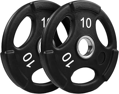 NEXO Commercial Urethane Grip 10lb Plate Pair - Olympic Standard 2 Inch, Premium Finish for Weight Training Fitness Home Gym or Commercial