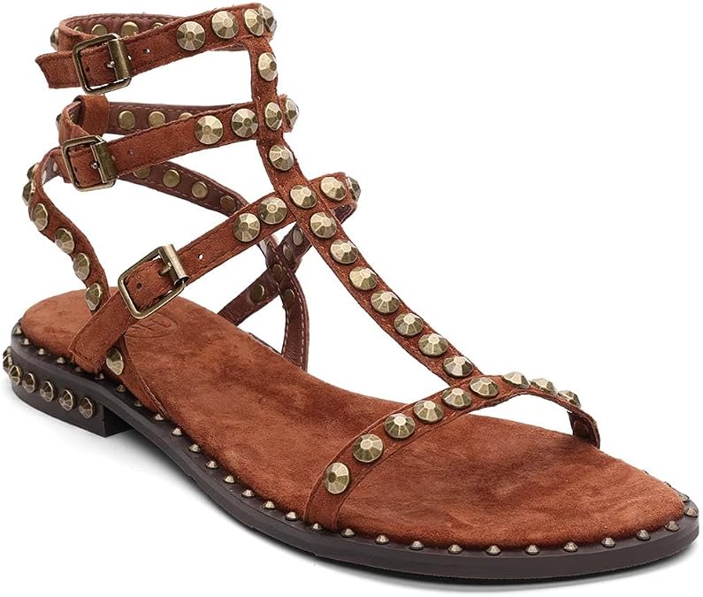 ASH - Play 2 Suede Gladiator Studded Flat Sandal for Women Comfortable and Stylish Summer Footwear with Studded Detail, Ideal for Casual and Evening Wear