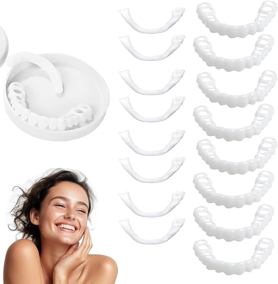 4Pairs Adjustable Clip On Veneers for Smile Makeover (Top & Bottom)
