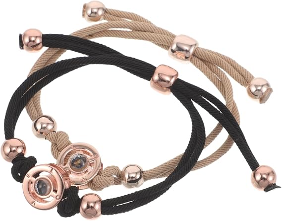 Yardwe 2pcs Long Distance Touch Bracelets- Couple Smart Bracelets - Matching Vibration Wristband - Romantic Connected Jewelry for Couples in Long Distance