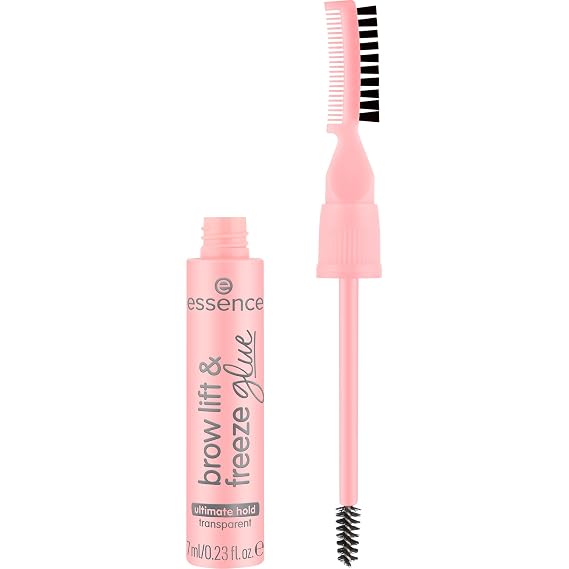 essence Brow Lift & Freeze Glue, 18h Hold Eyebrow Gel (01 | Clear Control) | Fluffy Flake Free Finish, Lamination Look, Spoolie Comb and Brush Applicator, Vegan, Cruelty Free, Paraben Free, 0.23 fl oz