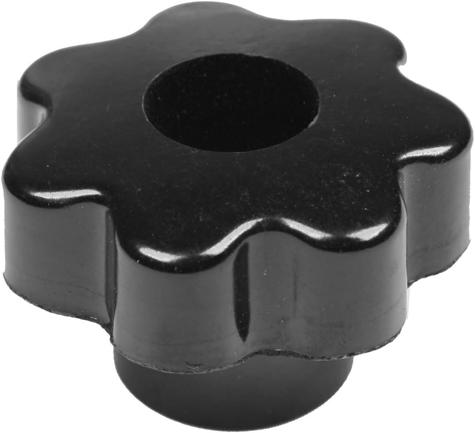 Sourcingmap M8X50 mm Diameter Thread Black Plastic Star Head Clamping Knob Grip, 28mm Height