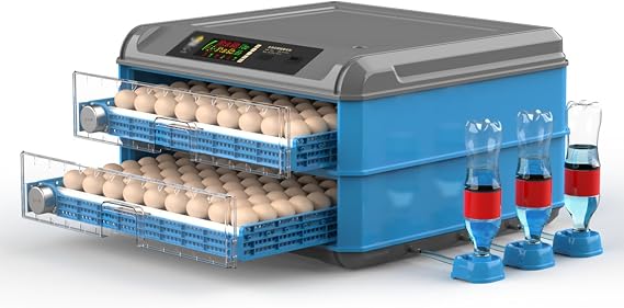 Automatic Egg Incubator, Digital Hatching Eggs with Fully Automatic Turner, Poultry Hatching Machine with Humidity Control, for Hatching Chicken Duck Quail Bird Eggs,128Eggs