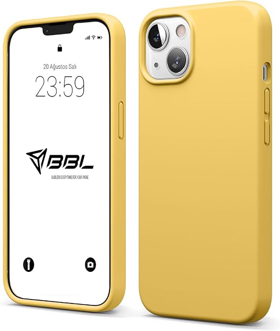Babilden iPhone 14 Plus İle Uyumlu Kılıf İnce Ve Dayanıklı Sıvı Silikon 3 Katmanlı Tam Kaplamalı Şık Yumuşak Jel Hissi Yüksek Kalite Kauçuk Telefon Kılıfı (Bal)