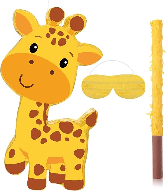 Aoriher Giraffe Pinata with Blindfold Safari Animal Birthday Party