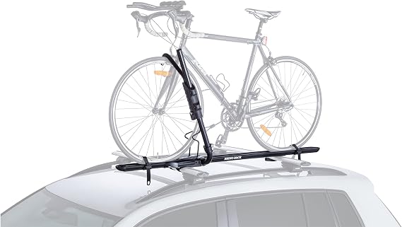 Rhino Rack Bike Roof Rack for Most Bikes, Secure Ratcheting Arm, Three Locking Systems, Ergonomic Handle, Universal Mounting for All Vehicles, Fits Most Bikes (RBC050)
