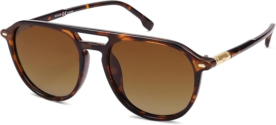 SOJOS Retro Polarized Aviator Sunglasses for Women Men,Trendy Square Shades UV400 Protection SJ2605