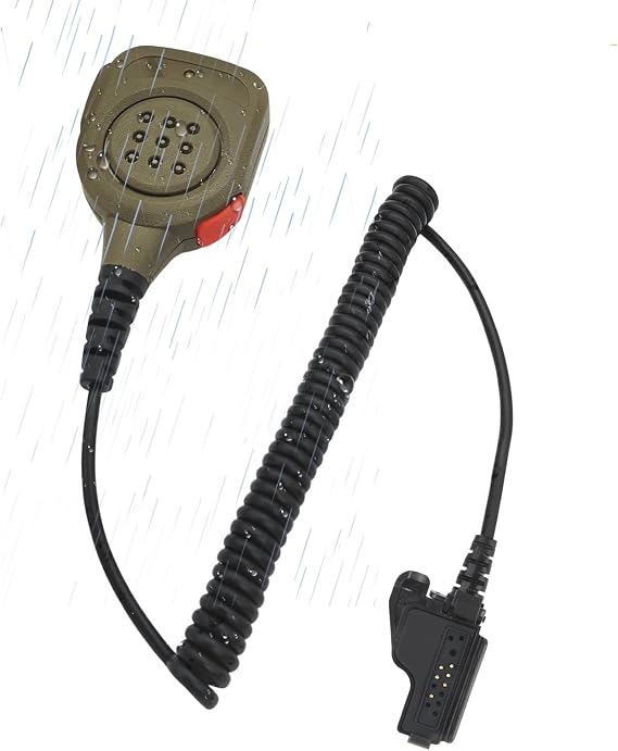 Hand Shouler Mic with 3.5mm Police Handmic Lapel Microphone Radio Remoter Speaker for Motorola xts 5000 5000r 2500 2500i 2250 1500 3000 3500 4250 ht1000 cts STX xds xps Series (Dark Tan)