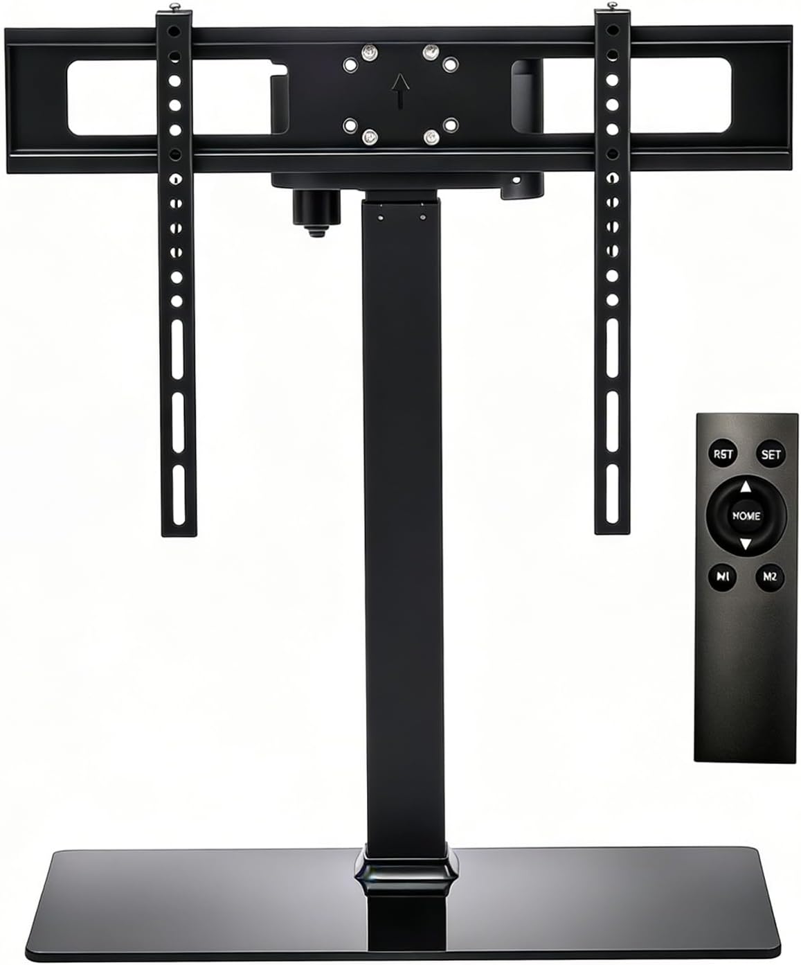 電動ユニバーサルテレビスタンド リモコン付き - 強化ガラスベース付き電動テレビリフトマウント 32~70インチのテレビ用 最大88ポンドまで耐荷重 VESA 600x400mm