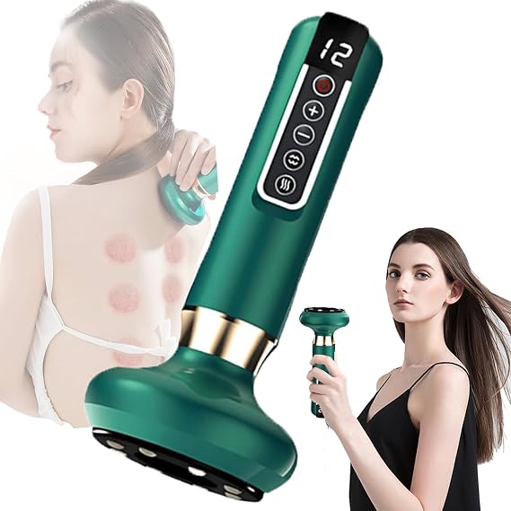 Lymphatic Drainage Massager & Anti Cellulite Massage Tool, with 12 Suction Modes,Rechargeable & Cordless,Intelligent Cupping Massager for Arms,Legs,Back Used at Home(Light Green)