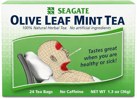 Seagate Products Olive Leaf Herbal Mint Tea 24 Count (pack of 1)