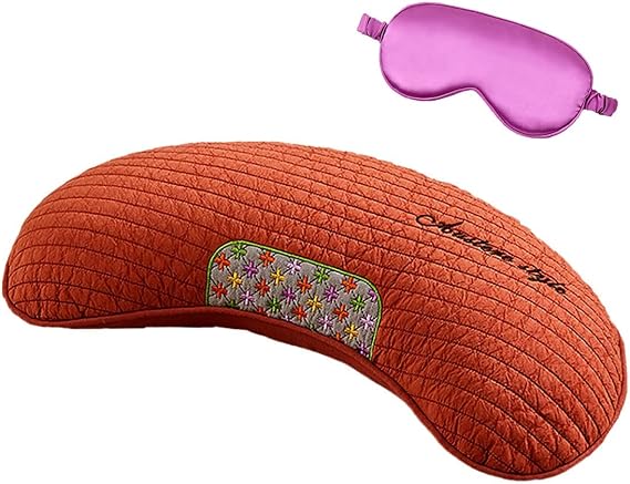 Organic Buckwheat Pillow, Buckwheat Neck Pillow For Recliner Neck Roll Fillows Comfortable Cervical Fillow Lumbar Support Cushion For Sleeping Removable Pillowcase Buckwheat Neck Pillow