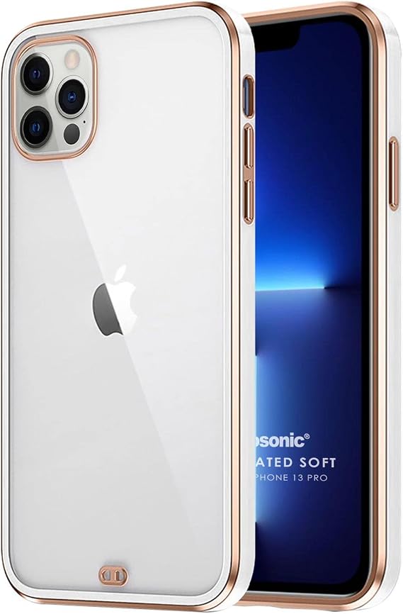 Microsonic Apple iPhone 13 Pro Kılıf Laser Plated Soft Beyaz