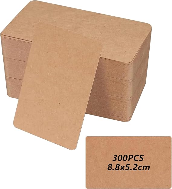 300 Pcs Blank Business Cards Personalised Brown,(3.46x2.13 inch)