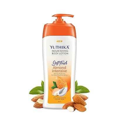 Yutika Soft Touch Nourishing Body Lotion For Women And Men, All Day Long Lasting, Non Greasy, Fast Absorbing Lotion for Dry & Normal Skin Almond, 16.90 Fl Oz