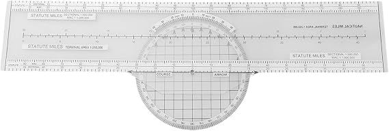 Aerospace Slide Ruler 360 Rotating Azimuth Plotter Navigation Engineering Measurement Tool For Pilot Flight Planning