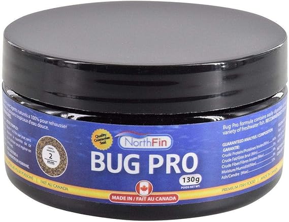 Northfin Bug Pro Crisps Fish Food, Slow-Sinking Crisps, 2mm, 130g