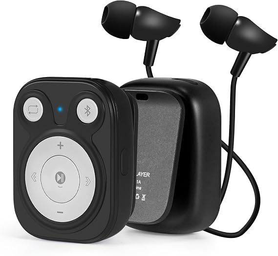 Mini MP3 Player with Bluetooth 5.3, 64GB Portable Music Player with Sports Clip, OTG Function, Mp3 Player NO Screen for Running/Cycling/Exercise-Student, Kid (Black)