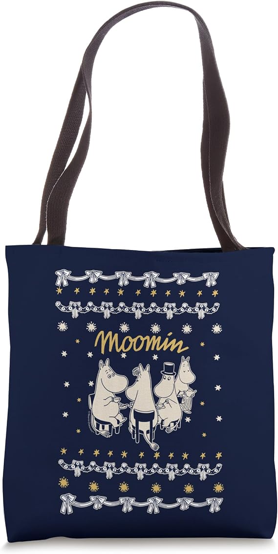Moomin Festive Pattern Moomintroll Snorkmaiden & Co Tote Bag