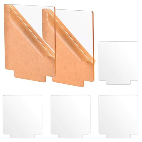 6 Pcs 4mm Acrylic Sheet Clear Cast Plexiglass Square Panel Thick Plastic Glass Board with Double Sided Protective(5.8"x 3.1") for LED Light Base Signs DIY Display Projects Craft