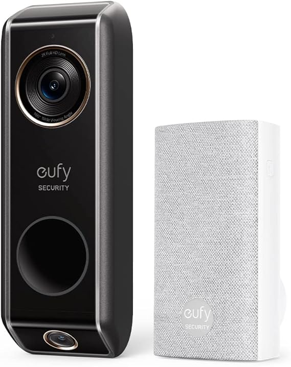 eufy Security Video Doorbell (Wired) S330 with Chime, Dual Cam, Delivery Guard, Security Camera, 2K with HDR, No Monthly Fee, 16-24V, 30VA, homebase NOT Supported, Motion Only Alert