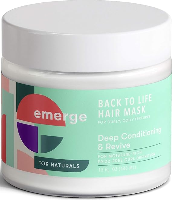 Emerge Treatment Hair Mask Deep Hair Conditioner for Frizzy Curls Almond Milk Sulfate Free and Paraben Free 15 oz