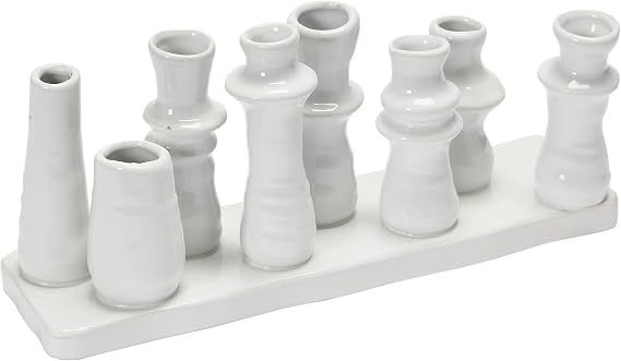 Bloomingville Stoneware Multi Vase with 8 Sections, White