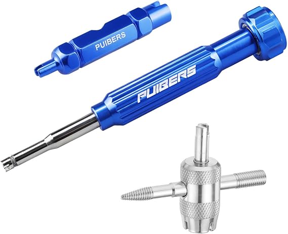 3-Pcs Tyre Valve Removal Tool Set, Presta and Schrader Valve Core Removal Tools Set with 4 in 1 Valves Stem Puller Repair Tools