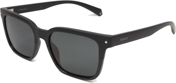 Polaroid Sunglasses PLD6044/S Rectangular Sunglasses, Black, 52 mm