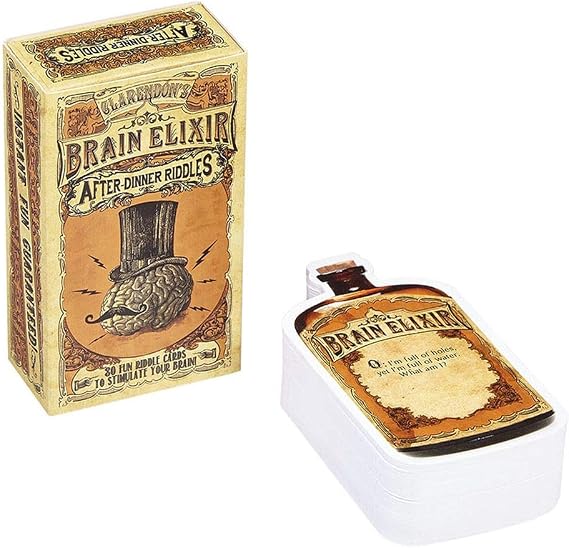 Front Porch Classics Brain Elixir After Dinner RIDDLES Cards, Package may vary