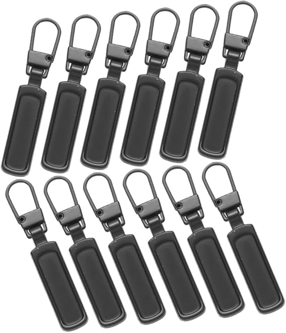 Operitacx 12pcs Replaceable Zipper Heads Puller Tabs for Backpacks Jackets Clothes Shoes Detachable Repair Zipper Supplies
