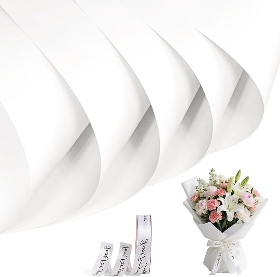 20 Sheets Flower Bouquet Wrapping Paper, Waterproof Flower Wrapping Paper