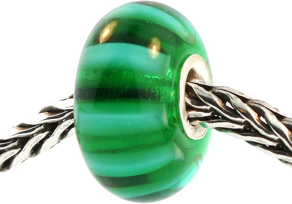 TROLLBEADS Authentic Glass 61359 Green Stripe
