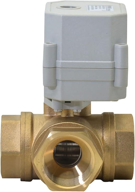 1" DN25 Five Wires Control Normally Open Electric Ball Valve,AC/DC9-24V Brass 3 Way Motorized Ball Valve