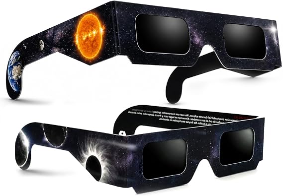 Solar Eclipse Glasses – CE (EU Reg. 2016/425) – EN ISO 12312-2:2015 – With Instructions and Envelope – Pack 4 (HSE-01)