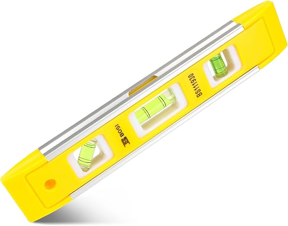 9 Inch Magnetic Torpedo Level, Magnetic Box Level 45/90/180 Bubbles, Small Level Tool for Measuring