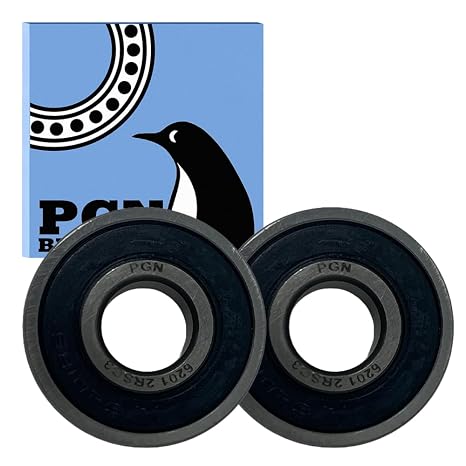 PGN 6201-2RS (2 Pack) Ball Bearing 12x32x10mm Chrome Steel Sealed