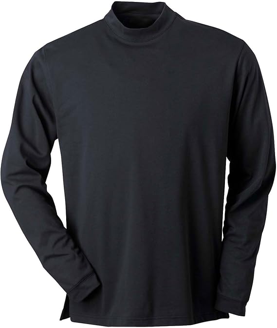Ashworth Men's Long-Sleeve Performance Wicking Mock, Black, 4XL