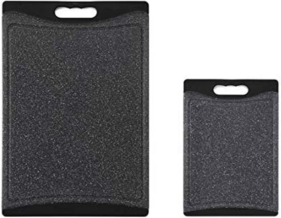 Home & Kitchen Essentials Cutting Boards, Extra Large (17.75" x 11.75") and Medium (11.75" x 7.75"), Reversible, Marble Granite Gray, BPA Free, Dishwasher Safe, Easy-Grip Handle and Non-Porous