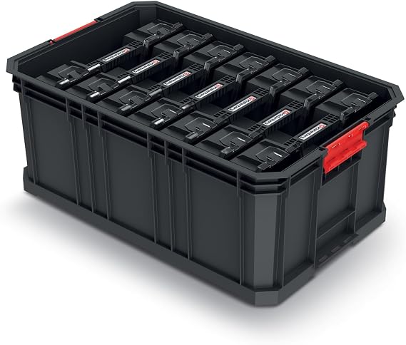 B2C Modular Storage Tool Box on Wheels Large Mobile Tray Compartment Stackable Lockable Portable Workshop Garage Equipment Organizer Storage Basket & Organiser Set