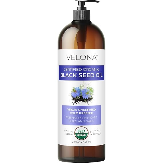 velona Black Cumin Seed Oil - 32 fl oz, Cold Pressed, Unrefined, with Pump